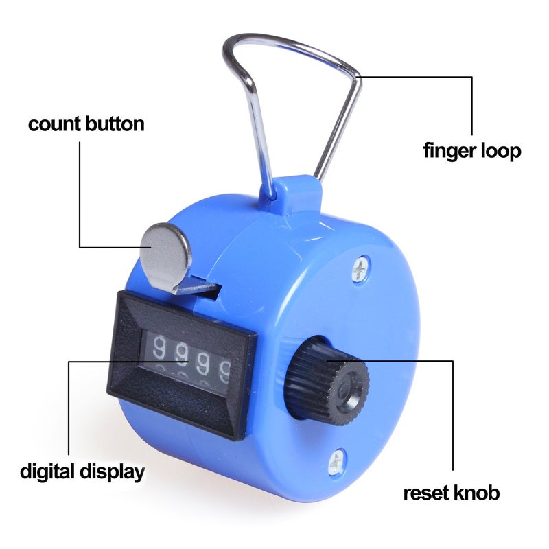 ewinever 3-Pack Handheld Tally Counter 4 Digit Mechanical Palm Clicker Counter, Number Counter/Pitchers Scores Counter/Crochet Stitch Counters and Other Sport Event - Image 3